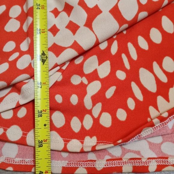 CATO Women's Wrap Dress Size 18/20W Orange/ Cream - Picture 11 of 12
